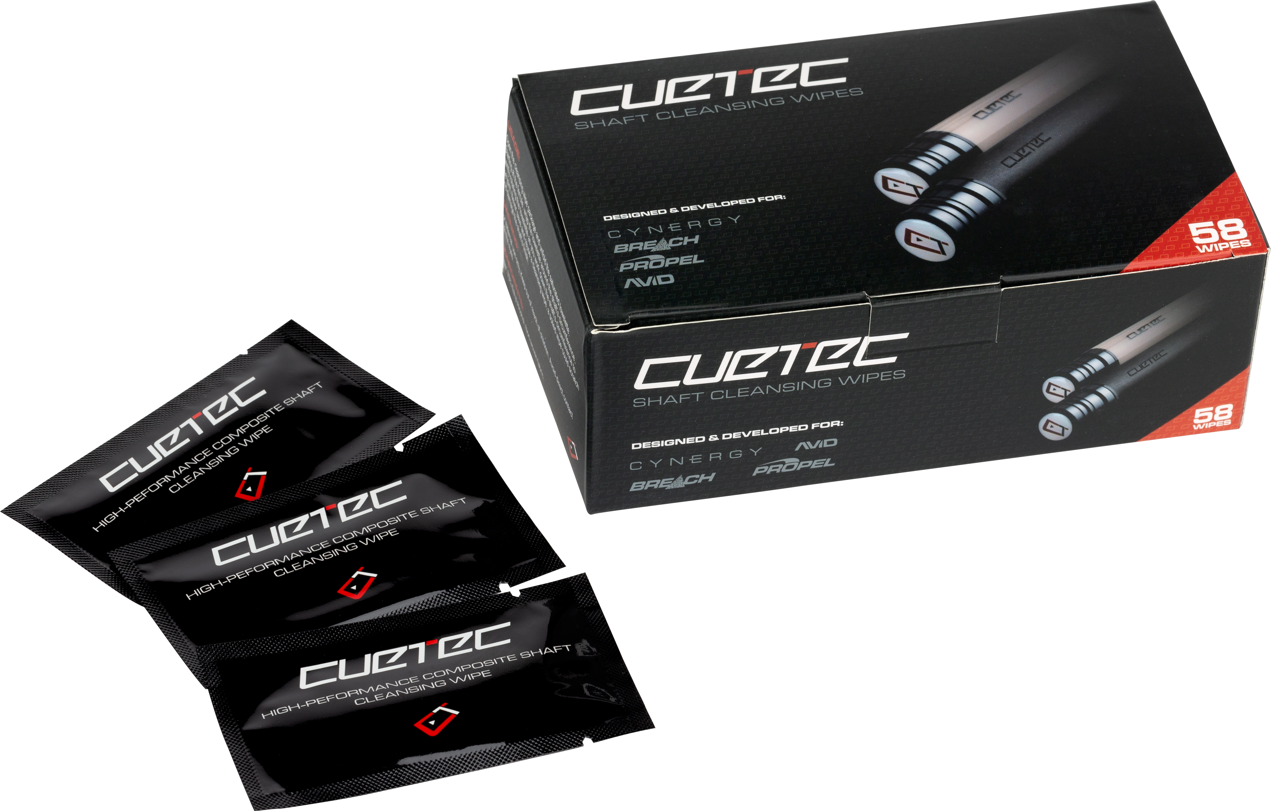 Cuetec Cynergy SPCTW58 Shaft Wipes - 58ct Box