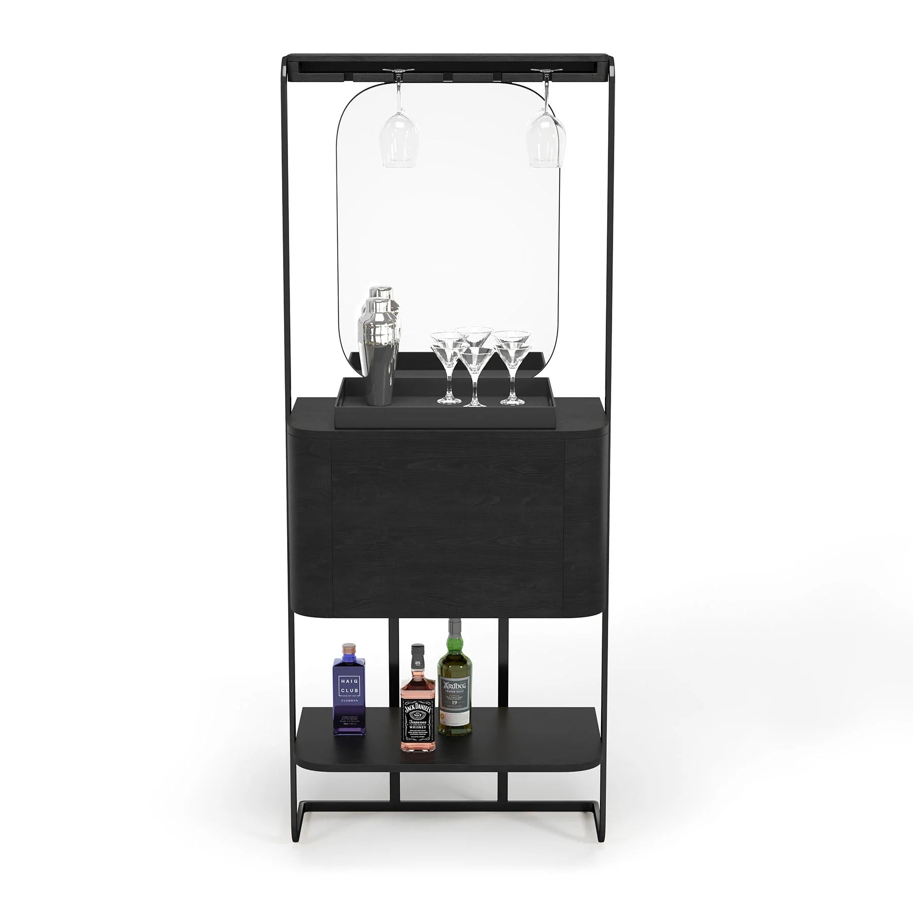 Ram Game Room Prohibition Series Leaning Mini Bar-Black