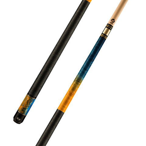 Viking TW0116 Birdseye Maple Cue, Washed Ocean Blue/Yellow Sunflower Stain