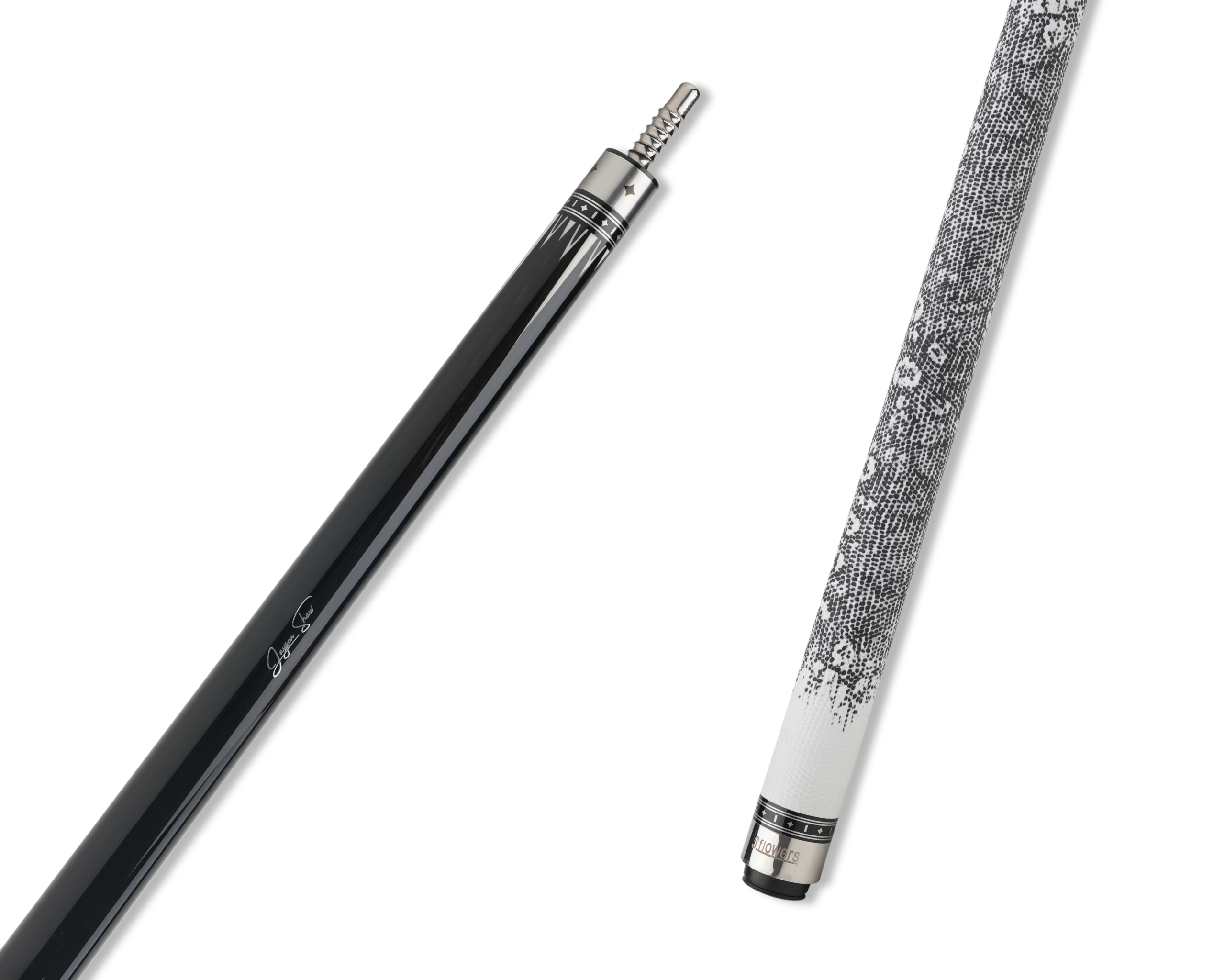 JFlowers True - White Lizard Wrap Pool Cue