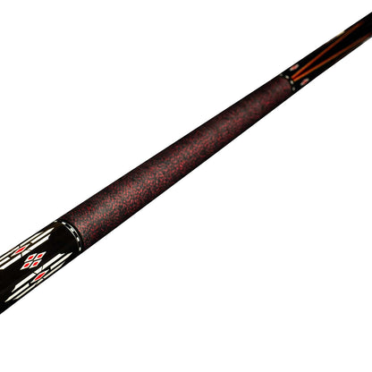 Viking Ariel Carmeli SG-AC-RD Premium Ebony Cue, White/Red Pearl Inlays