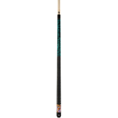 Viking BE0308 Teal Stain Cue, Premium Curly Maple Forearm