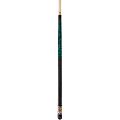 Viking BE0308 Teal Stain Cue, Premium Curly Maple Forearm