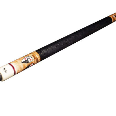Canne Viking Defender DF0804 76 avec incrustations fumée, rouge, noire et blanche, avant-bras et manchon en érable moucheté