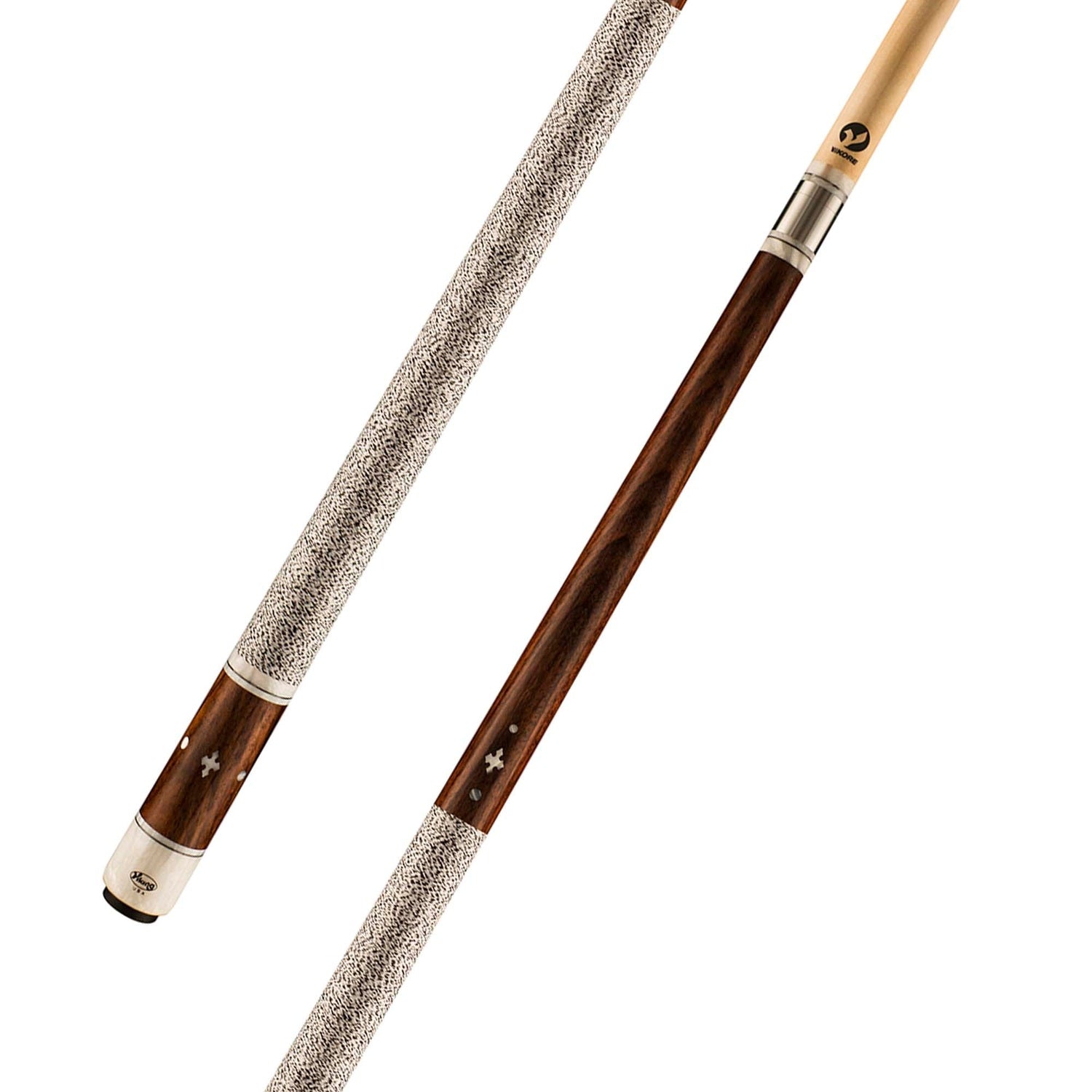 Viking Impero IM0600 East Indian Rosewood Cue, White/Double Black Irish Linen Wrap