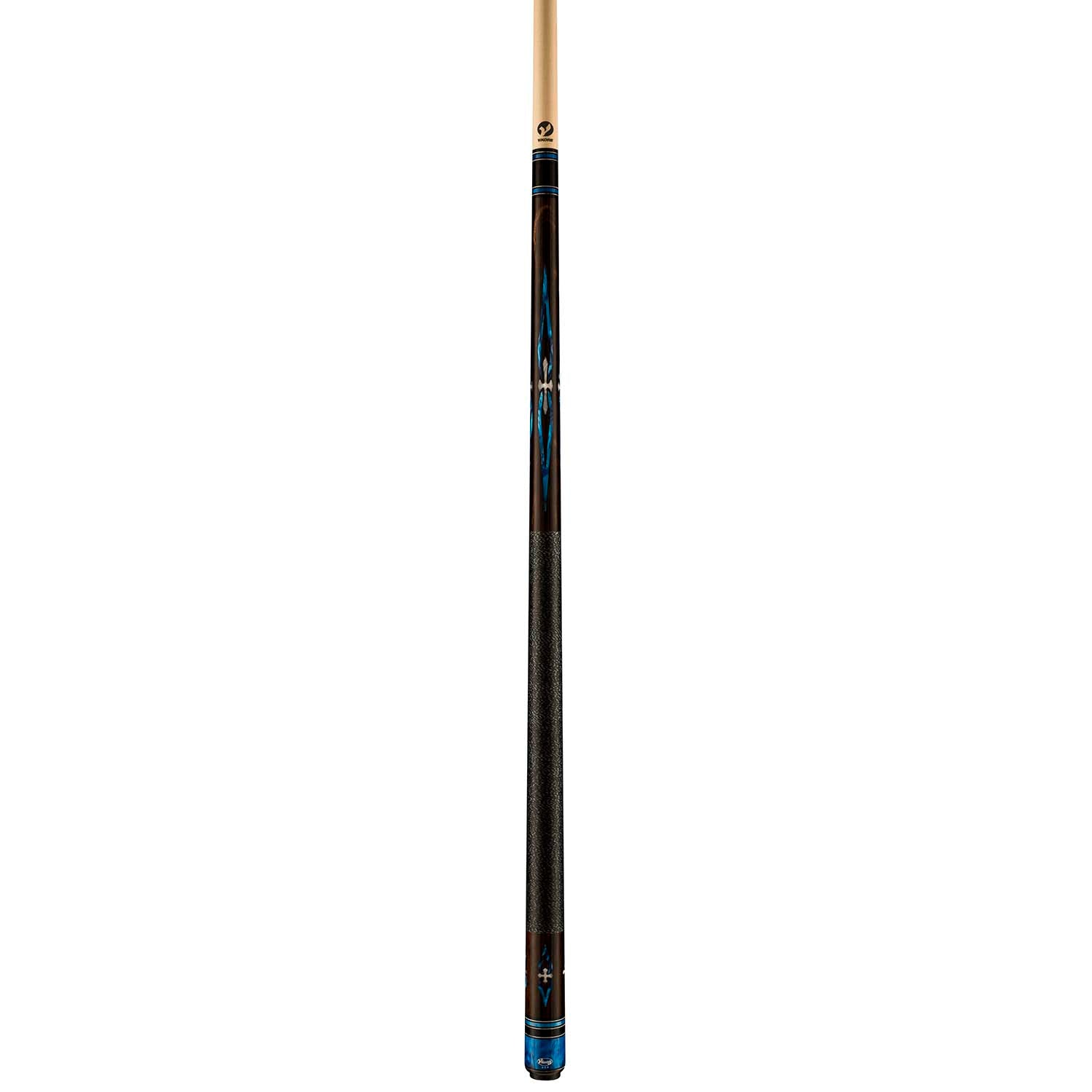 Viking Impero IM0700 West African Ebony Cue, White/Blue Pearl Inlays