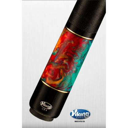 Viking Bedlam BE0108 Curly Maple Cue, Teal Stain