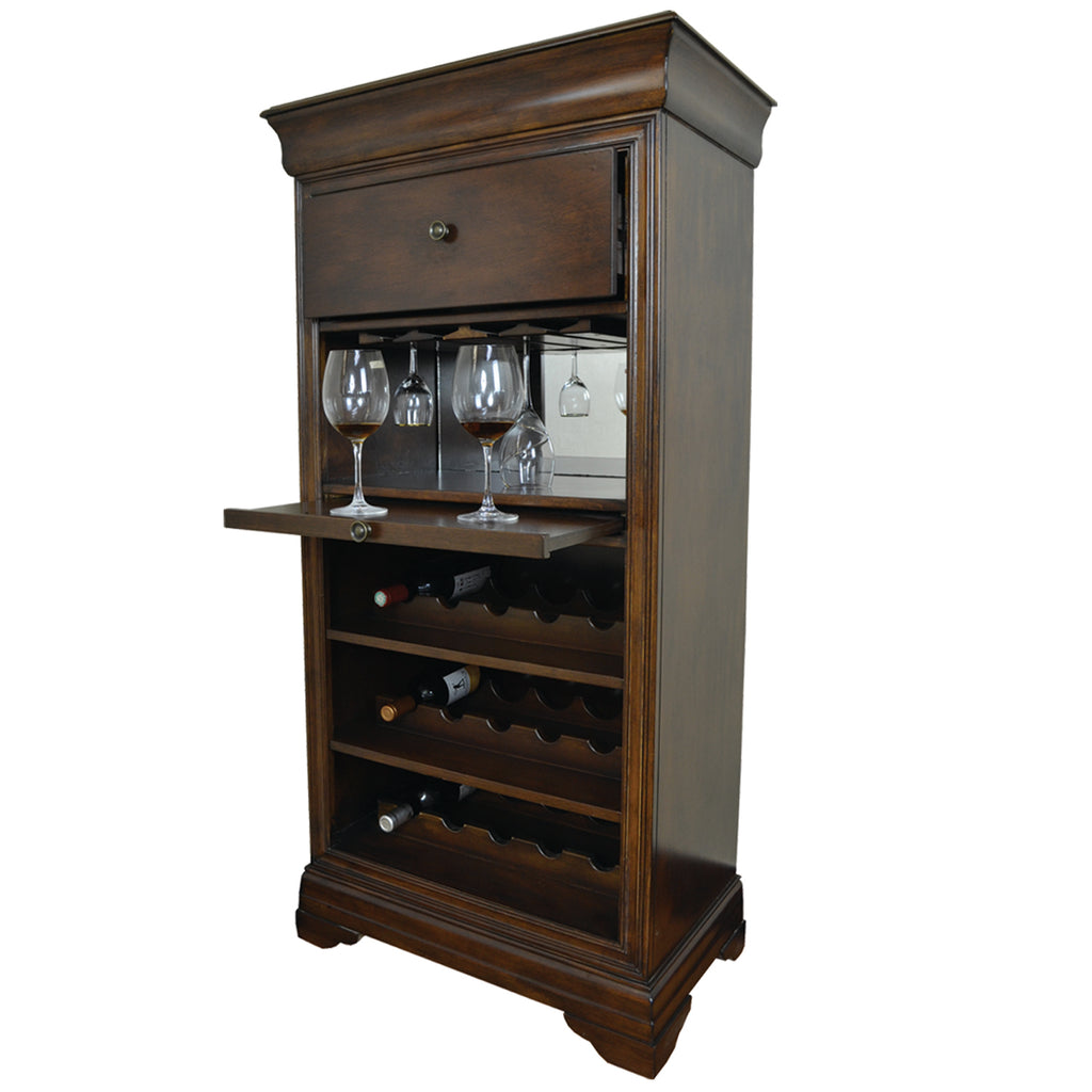 BAR CABINET W/ WINE RACK - CAPPUCCINO