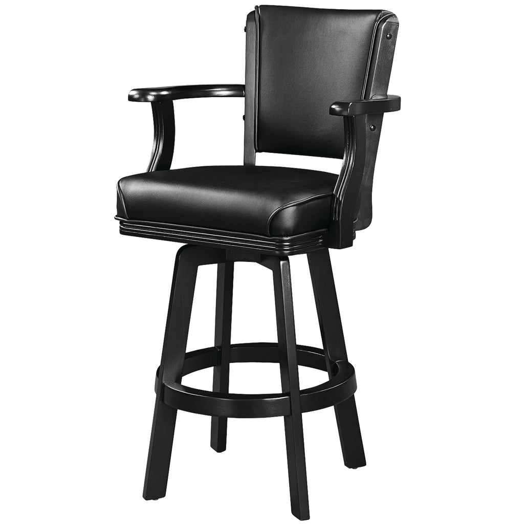 SWIVEL BARSTOOL WITH ARMS-BLACK