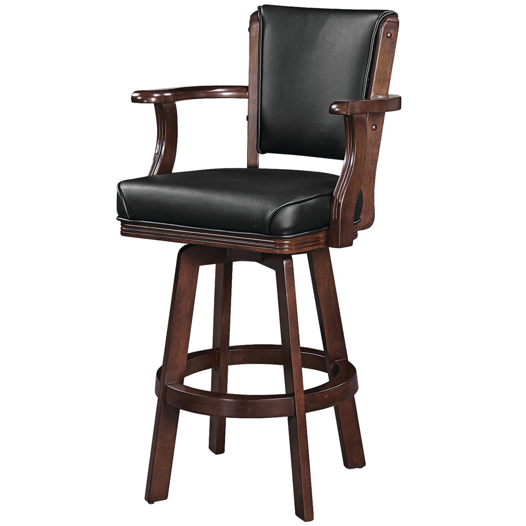 SWIVEL BARSTOOL WITH ARMS-CAPPUCCINO