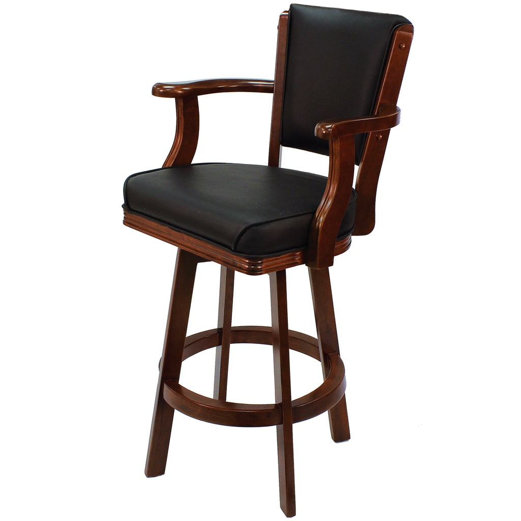 SWIVEL BARSTOOL WITH ARMS-ENGLISH TUDOR