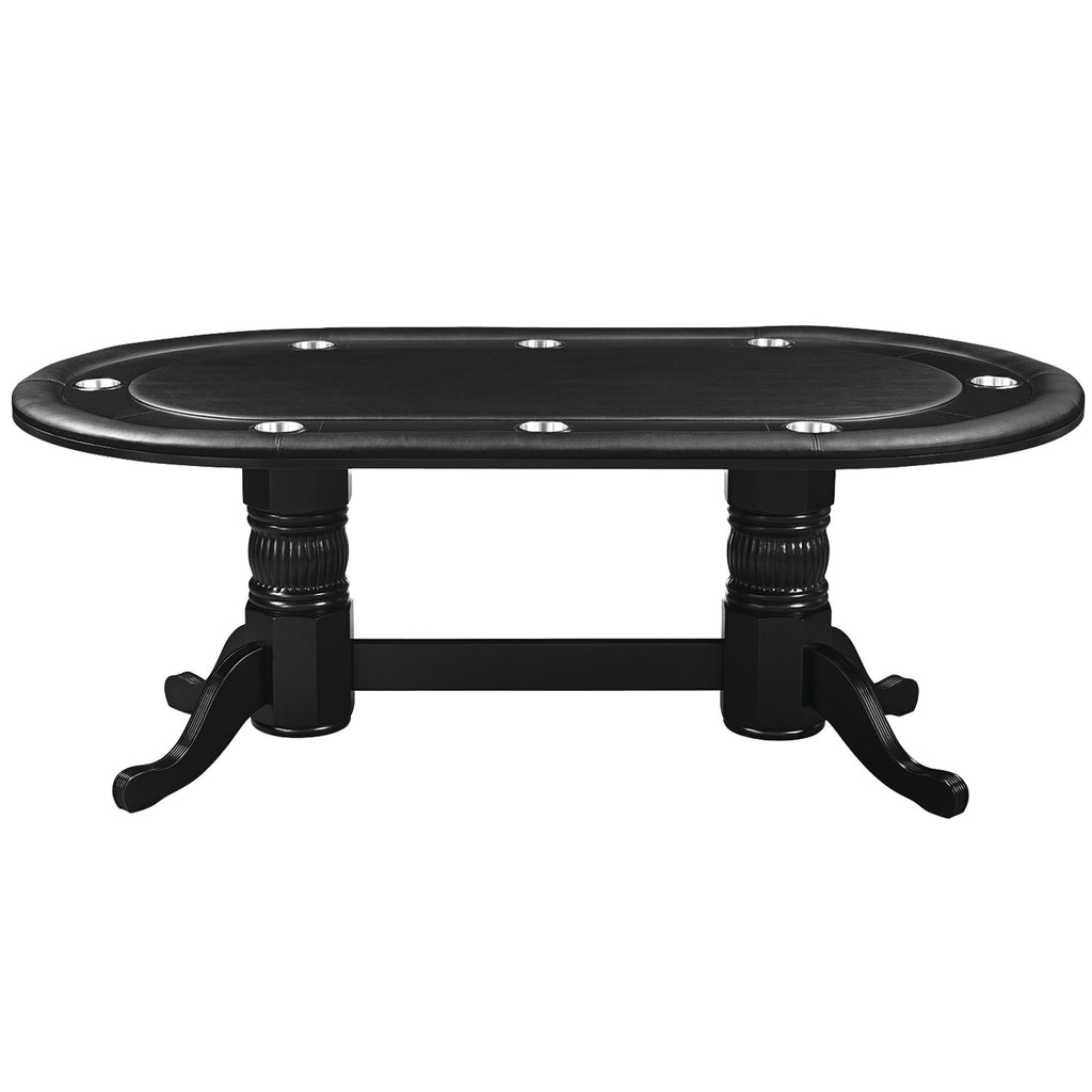84" TEXAS HOLD'EM GAME TABLE WITH DINING TOP- BLACK