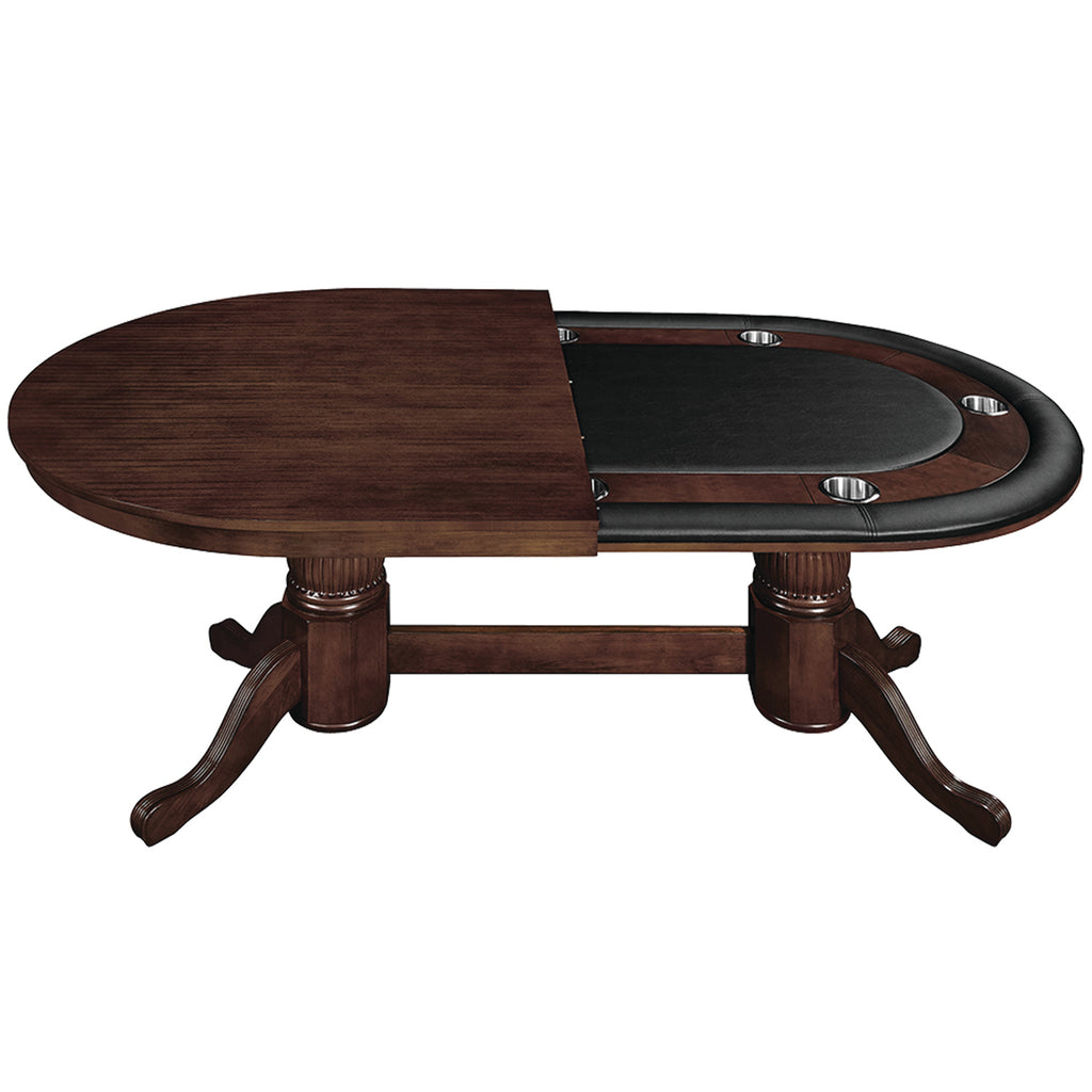 84" TEXAS HOLD'EM GAME TABLE WITH DINING TOP- CAPPUCCINO