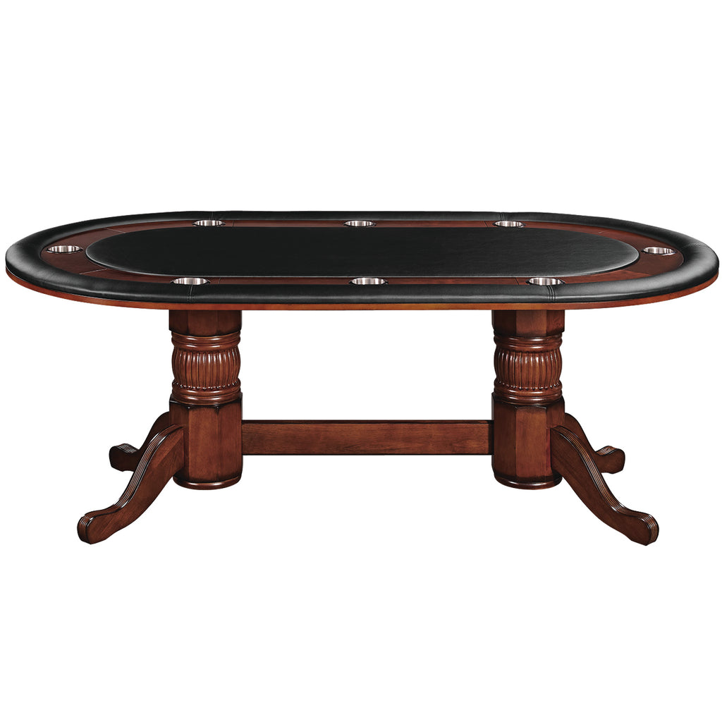 84" TEXAS HOLD'EM GAME TABLE WITH DINING TOP- CHESTNUT