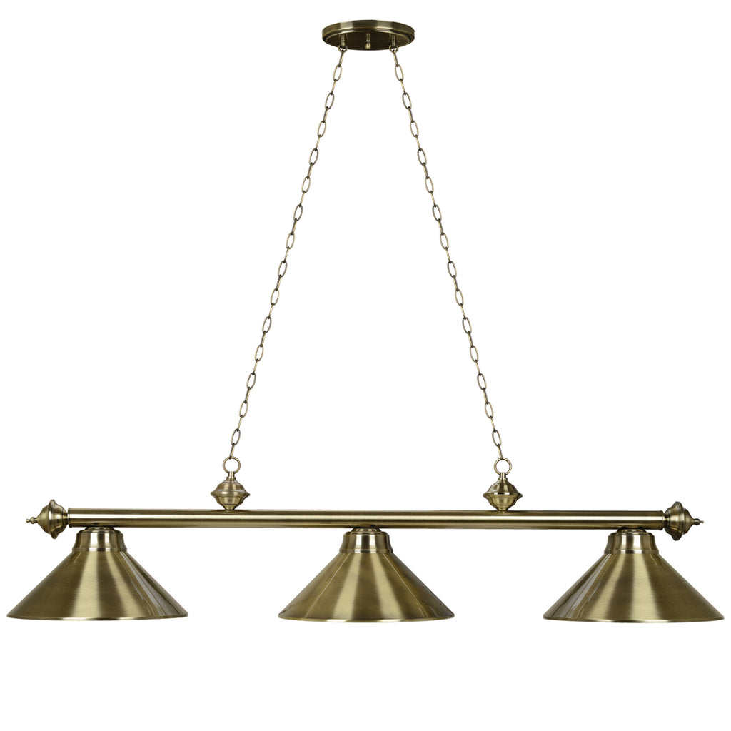 54" 3LT BILLIARD LIGHT- ANTIQUE BRASS