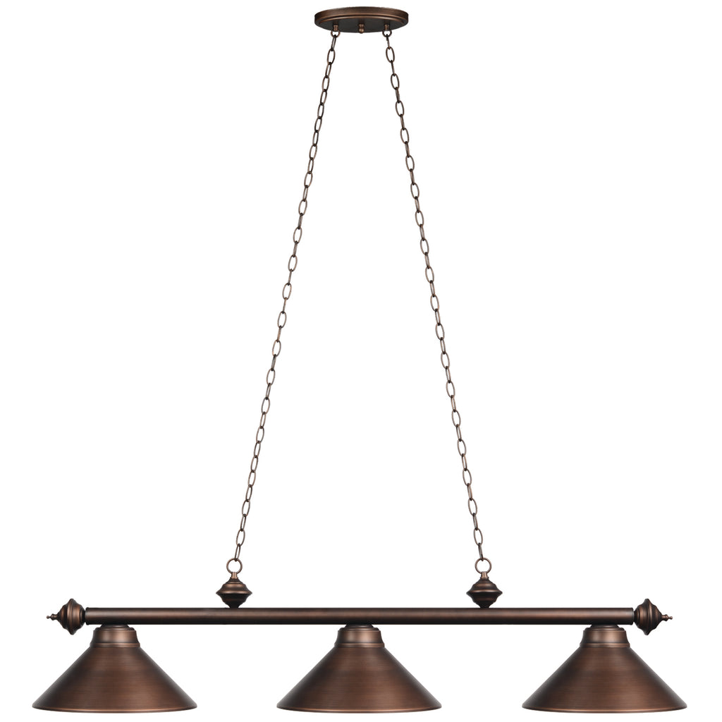 54" 3LT BILLIARD LIGHT- OIL RUBBED BROZE