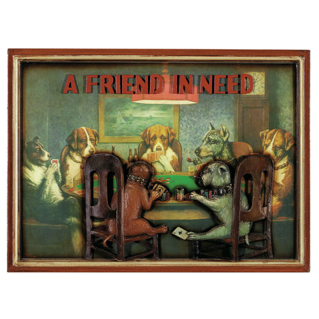 PUB SIGN-POKER DOGS-A FRIEND IN NEED