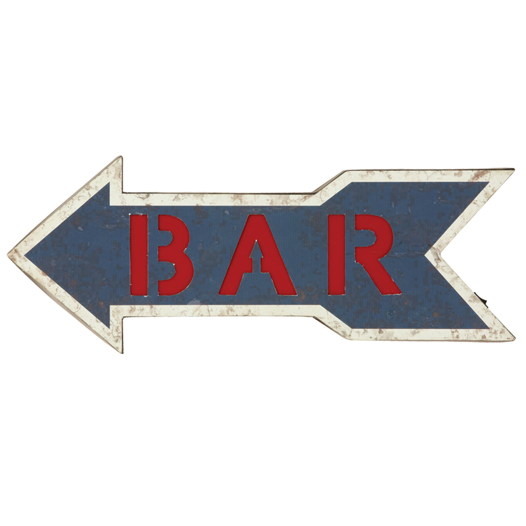 METAL SIGN-BAR ARROW (BLUE)