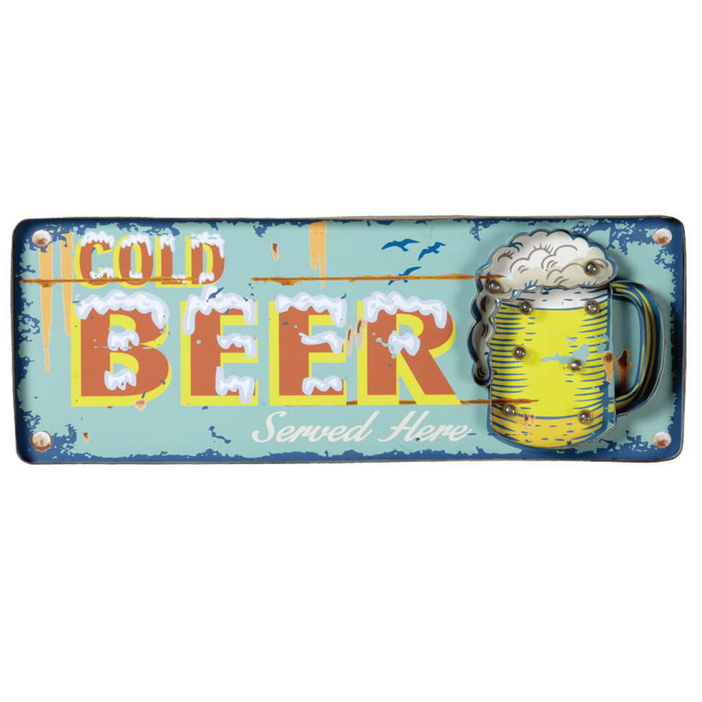 METAL SIGN-COLD BEER (BLUE)