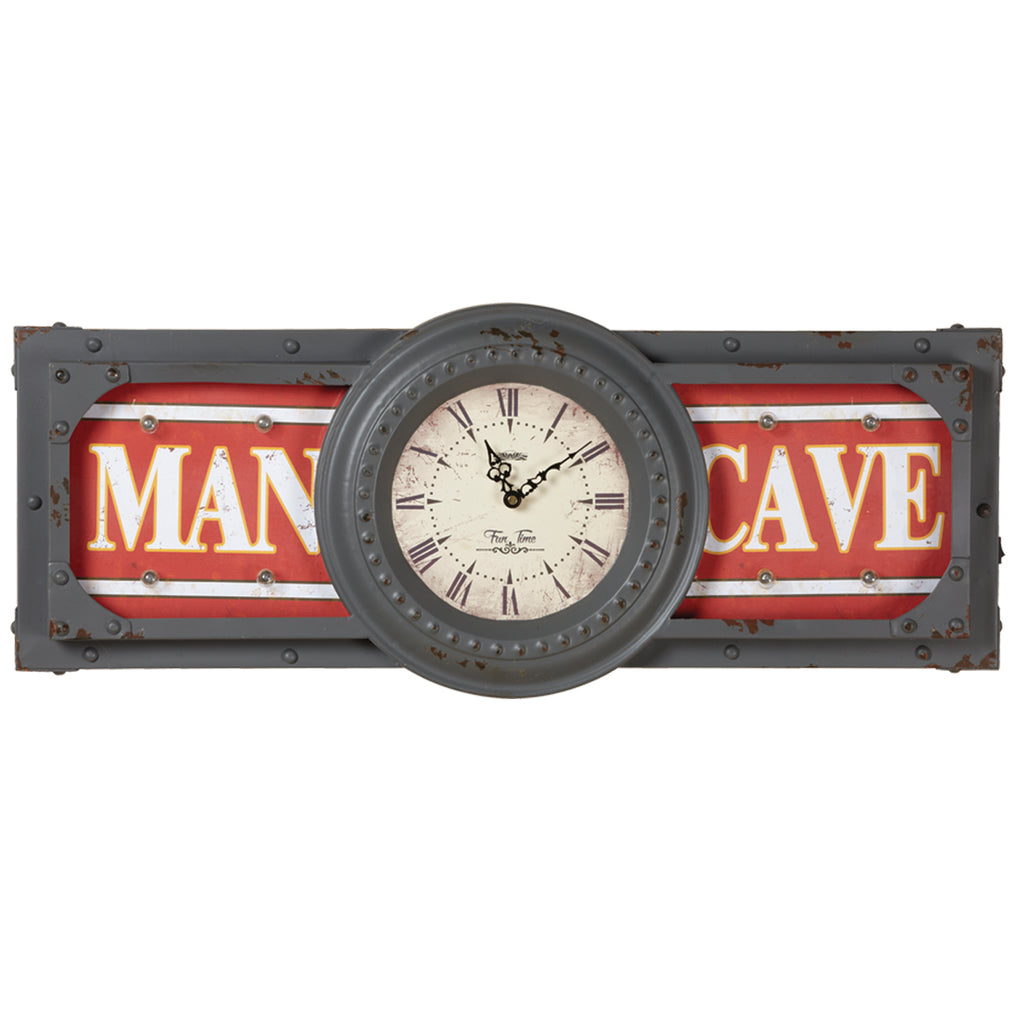 METAL SIGN-MAN CAVE CLOCK