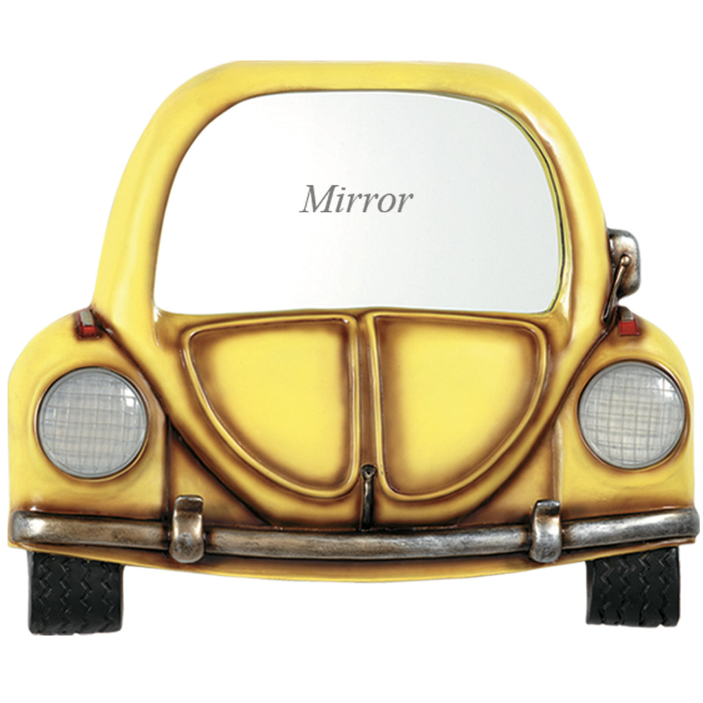 PUB SIGN-YELLOW CAR WITH MIRROR